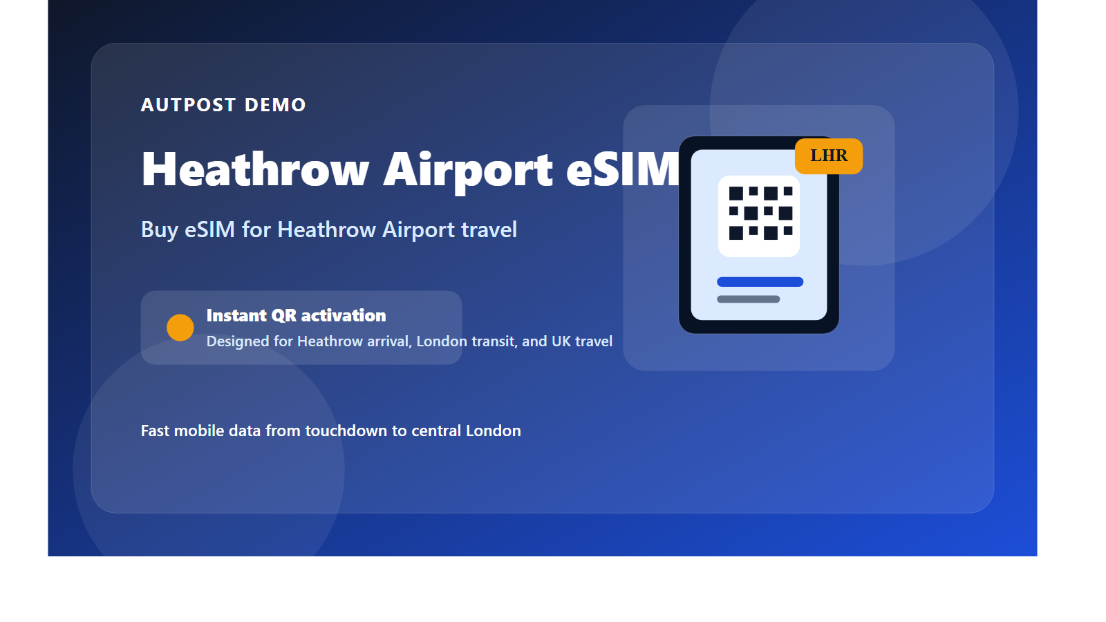 Utazó érkezik a Heathrow repülőtérre eSIM beállítási útmutatóval az Egyesült Királyságban