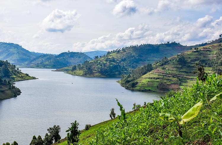 Lake Bunyonyi scenery in Uganda